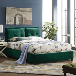 Легло с матрак Billie Hm21284.06 сиво-зелено кадифе-матрак 160x200см