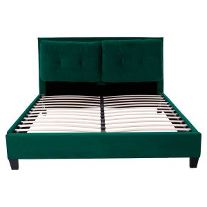 Легло с матрак Billie Hm21284.06 сиво-зелено кадифе-матрак 160x200см