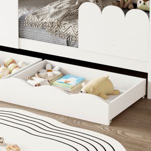 Bed with mattress Domer Hm21319 pine wood in white - mattress 90x190cm