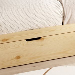 Легло с матрак Goalie Hm21309 борова дървесина в естествен-бял-черен--матрак 90x190см