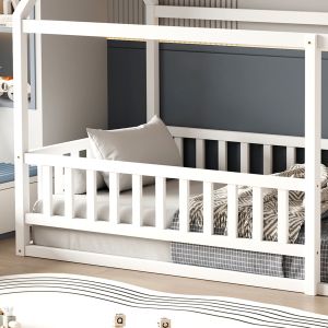 Bed with mattress Houser Hm21315.01 pine wood in white - mattress 90x190cm