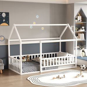 Bed with mattress Houser Hm21315.01 pine wood in white - mattress 90x190cm