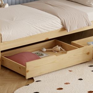 Легло с матрак Klarice Hm21305 борова дървесина в естествен дървесен цвят -- матрак 90x190см