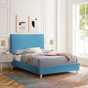 Легло с матрак Maylin Hm21281.02 тюркоазено (синьо-зелено) кадифе - матрак 120x200см