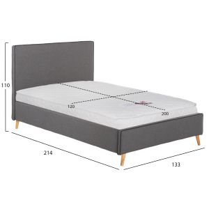 Легло с матрак Maylin Hm21281.03 сив плат - матрак 120x200см