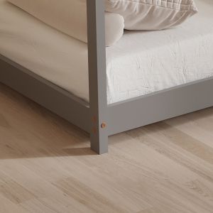 Легло с матрак Pepe Hm21302.02 борова дървесина в сив цвят -- матрак 90x190см