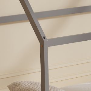 Легло с матрак Pepe Hm21302.02 борова дървесина в сив цвят -- матрак 90x190см