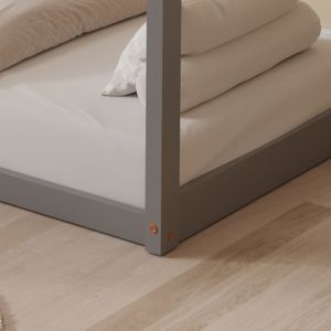 Легло с матрак Pepe Hm21303.02 борова дървесина в сив цвят -- матрак 70x140см