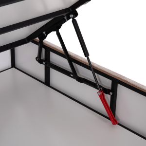 Легло с място за съхранение Dolores Hm631.32 бежов плат - за матраци 160x200см