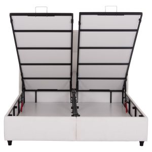 Легло с място за съхранение Dreamlet Hm716.03 бял букле плат - за матрак 160x200см.