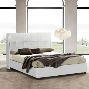 Легло с място за съхранение Dreamlet Hm716.03 бял букле плат - за матрак 160x200см.