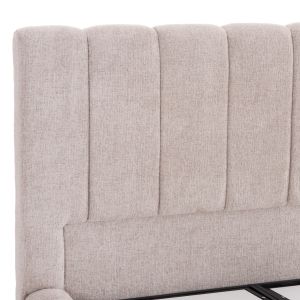 Легло с място за съхранение Remo Hm719.10 плат теди в бежово - матрак 160x200см.