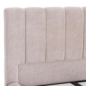 Легло с място за съхранение Remo Hm719.22 букле плат в бежово - за матрак 160x200см.