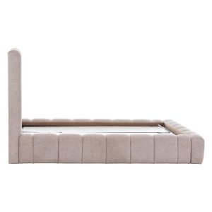 Легло с място за съхранение Remo Hm719.22 букле плат в бежово - за матрак 160x200см.