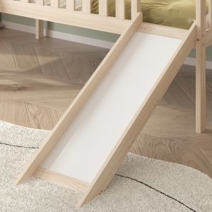 Bed with slide Phyllis Hm21310 pine wood in natural color - with mattress 90x190cm