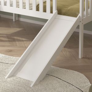 Bed with slide Phyllis Hm21310.01 pine wood in white - with mattress 90x190cm