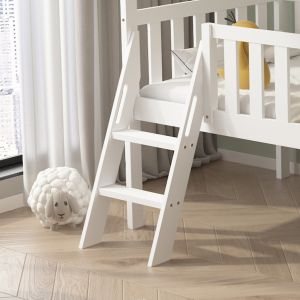 Bed with slide Phyllis Hm21310.01 pine wood in white - with mattress 90x190cm