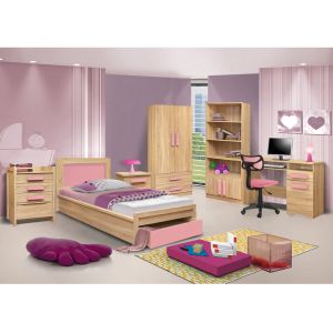 Легло с чекмедже Playroom, Hm330,02, сонема-розово, 90x190cm