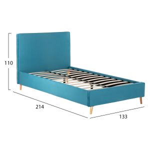 Легло със синьо-зелена дамаска кадифе Maylin Hm598,08 120х200cm