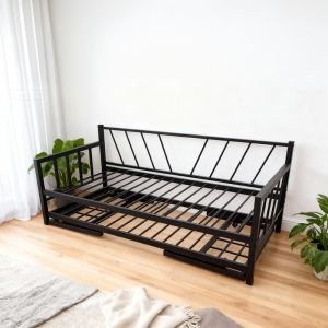 BED-SOFA REMMIE METAL IN BLACK 90X190 CM