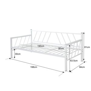 BED-SOFA REMMIE METAL IN BLACK 90X190 CM