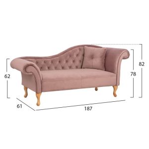 Лежанка Niovi Chesterfield пепел от рози Hm3008,05