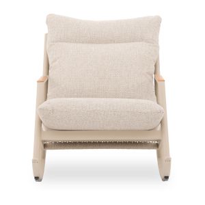 Люлеещ се стол Oblivion Sm6437.02 бежов алуминий с възглавница 79x133x80см.