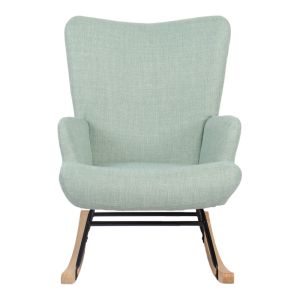 Люлеещ се фотьойл Jianna Mint плат и крака в естествен цвят 79x64x89 см