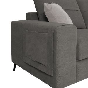 Left corner sofa Montana gray fabric-light gray pillows 275x215x93cm