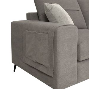 Left corner sofa Montana gray fabric-light gray pillows 275x215x93cm