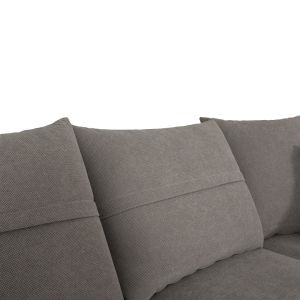 Left corner sofa Montana gray fabric-light gray pillows 275x215x93cm