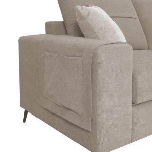 Left corner sofa Montana gray-beige fabric-light gray pillows 275x215x93cm