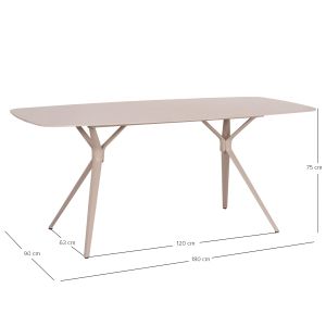 Маса Antoine Sm6355 кремав алуминиев плот и синтерован камък 180x90x75см