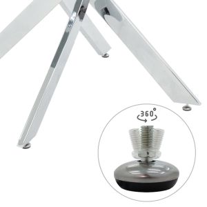 Antoro Posto table, tempered glass top and stainless steel metal legs, D100x75cm