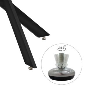 Antoro table, black metal legs, tempered glass top D100x75cm