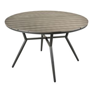 Appa table made of aluminum and plywood in anthracite color D120x74cm