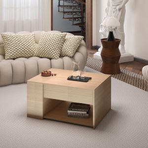 Aravis table with polymorphic surface in natural shade 80x60x42cm