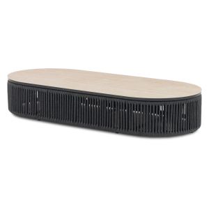 Маса Augustus Oval Mid-course Sm6456.01, сиво въже - плот от синтерован камък, 140x80x32hcm