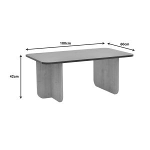 Beca table in oak-black shade 100x60x42cm