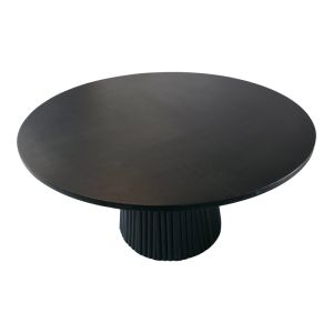 Canicule I table, solid acacia wood in black shade, D80x40 cm