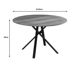 Маса Cerco Sonoma Mdf и черни метални крака 120x75cm