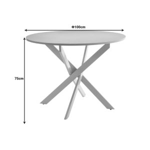 Table Dammero cream - cream metal D100x75cm