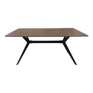 Ezali table made of walnut MDF with black metal legs 160x90x75cm
