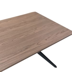 Ezali table made of walnut MDF with black metal legs 160x90x75cm
