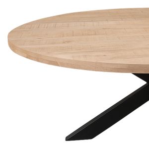 Fardy table, solid mango wood in a natural shade with black metal legs 220x100x76cm