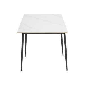 Table Gustas I white marble sintered stone-black metal 120x80x76cm