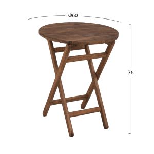 Маса Limnos кръгла 60cm масивна дървесина орех Hm5653,01