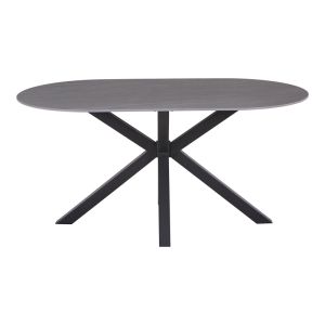 Table Makrey gray marble ceramic-black metal 160x90x75cm
