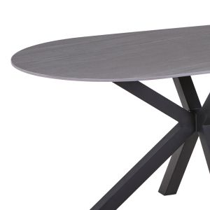 Table Makrey gray marble ceramic-black metal 160x90x75cm