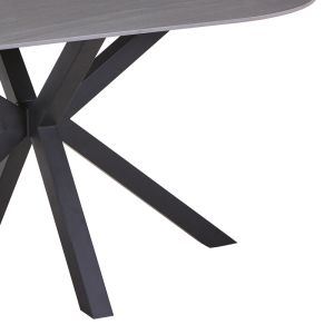 Table Makrey gray marble ceramic-black metal 160x90x75cm